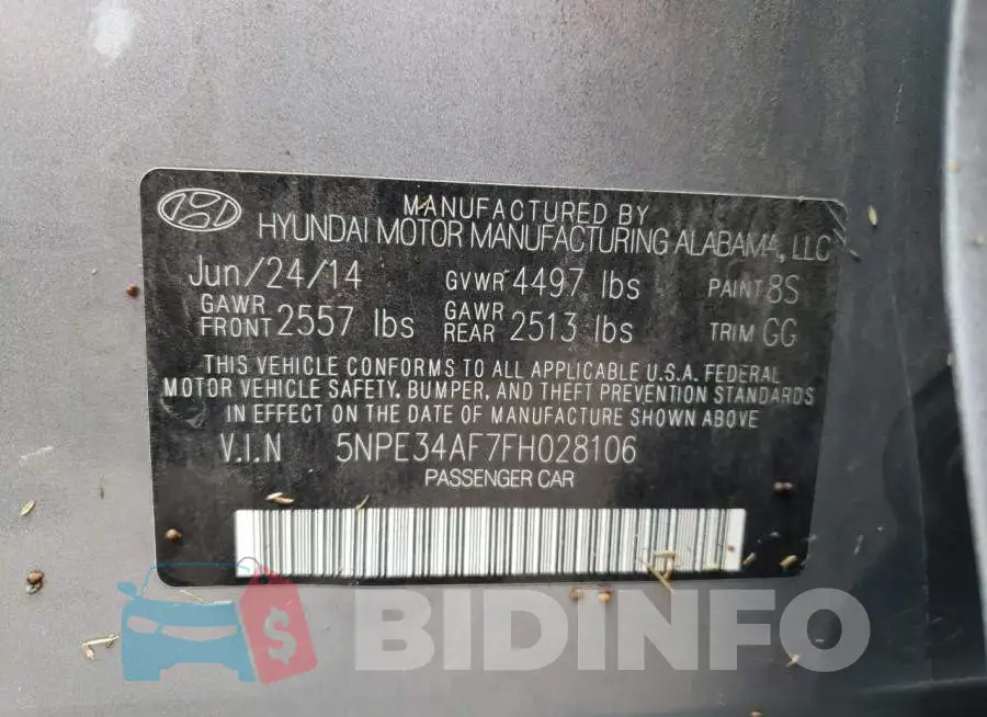 5NPE34AF7FH028106 Photo# 12