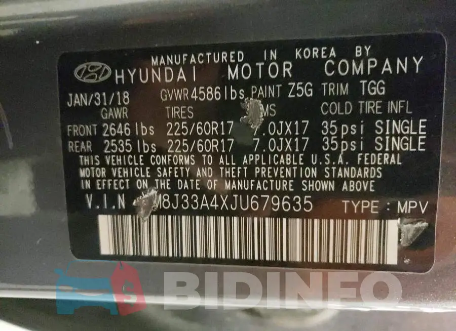 KM8J33A4XJU679635 Photo# 12