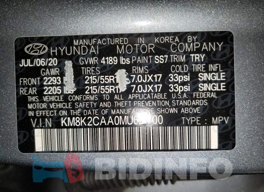 KM8K2CAA0MU621700 Photo# 14
