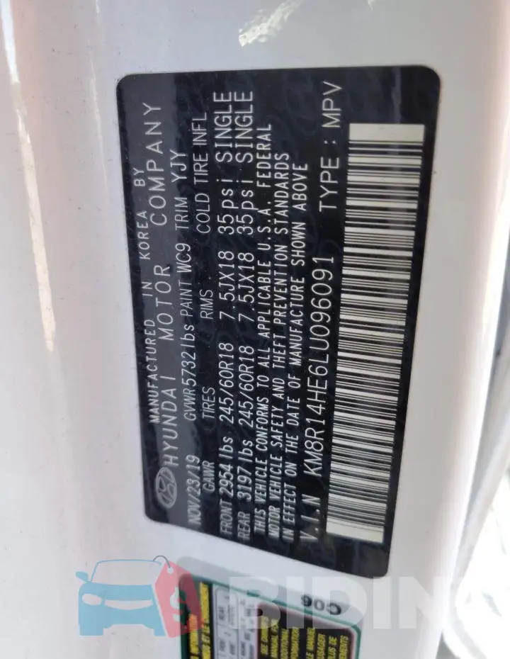 KM8R14HE6LU096091 Photo# 13