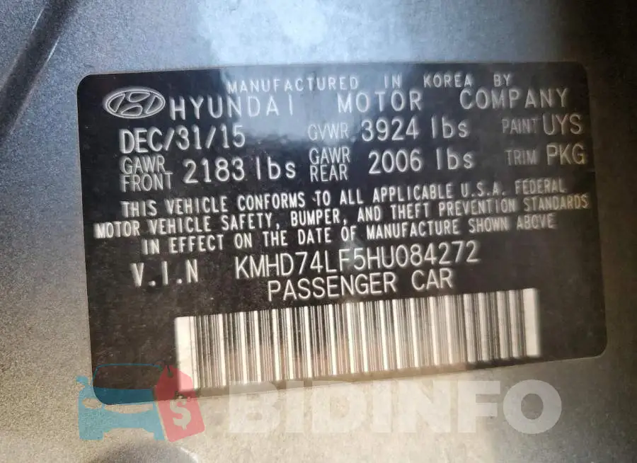 KMHD74LF5HU084272 Photo# 13