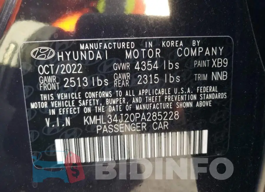 KMHL34J20PA285228 Photo# 12