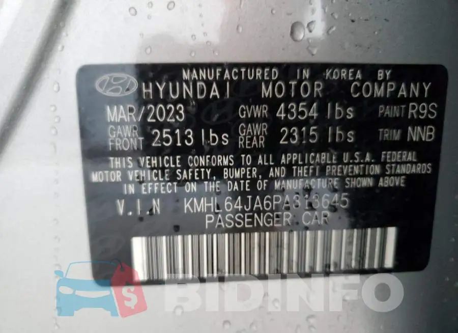 KMHL64JA6PA313645 Photo# 12