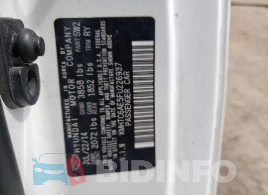 KMHTC6AE5FU226937 Photo# 12