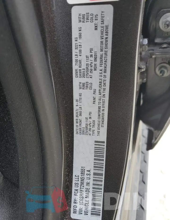 1C6SRFFT2MN518551 Photo# 12