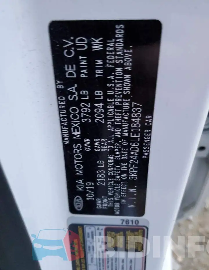 3KPF24AD6LE184837 Photo# 12
