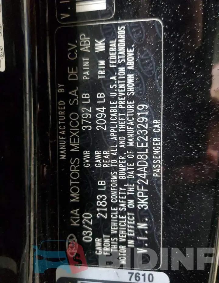 3KPF24AD8LE232919 Photo# 12