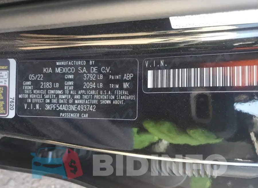 3KPF54AD3NE493742 Photo# 12