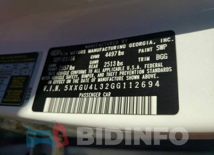 5XXGU4L32GG112694 Photo# 12