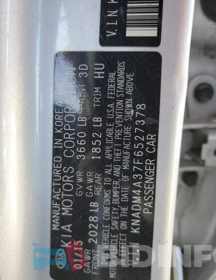 KNADM4A37F6527378 Photo# 12