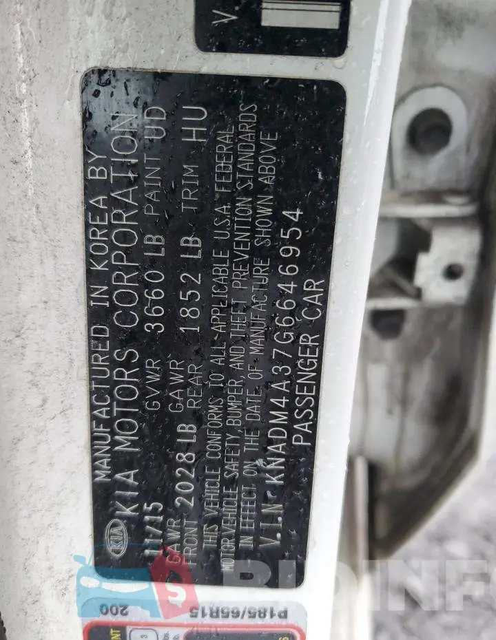 KNADM4A37G6646954 Photo# 12