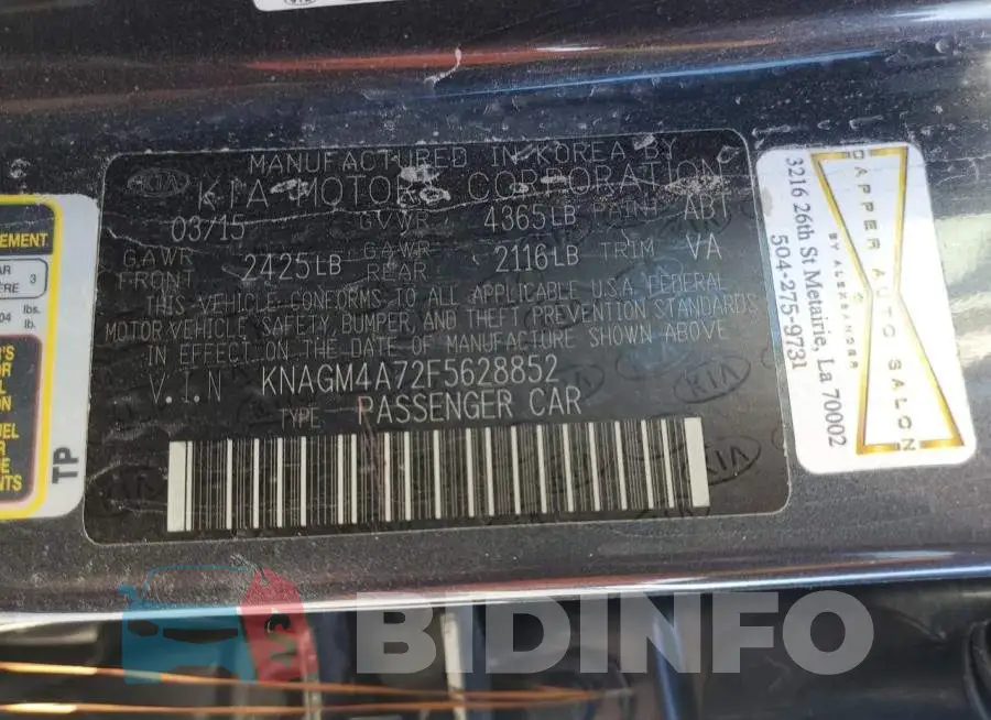 KNAGM4A72F5628852 Photo# 12