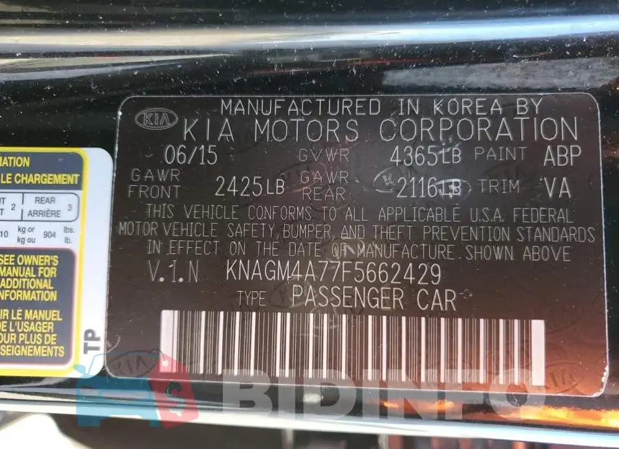 KNAGM4A77F5662429 Photo# 12