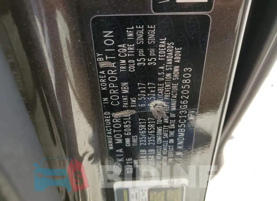 KNDMB5C13G6205803 Photo# 13