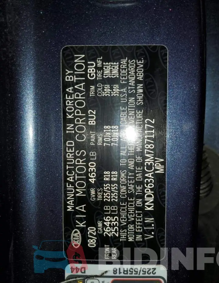 KNDP63AC3M7871172 Photo# 13
