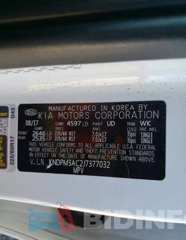KNDPM3AC2J7377032 Photo# 13