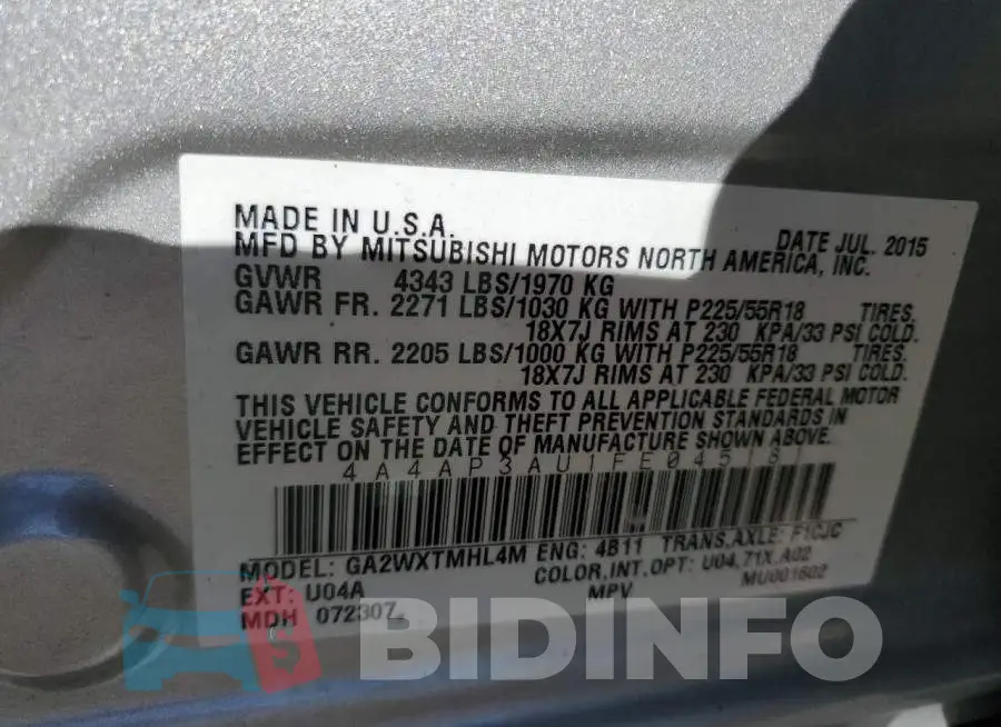4A4AP3AU1FE045181 Photo# 13
