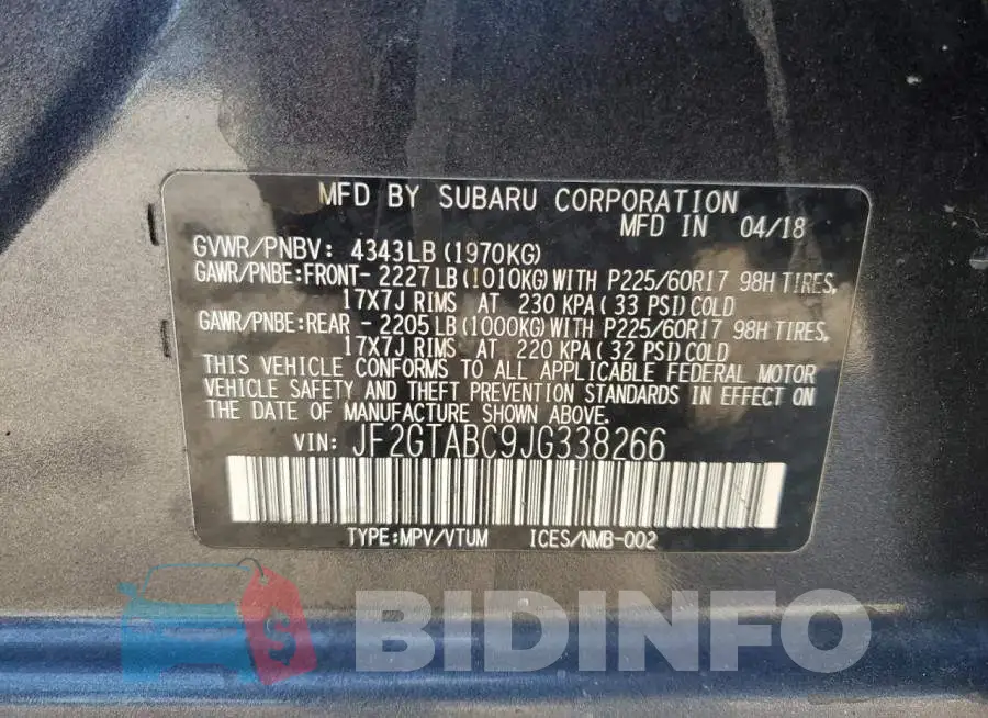 JF2GTABC9JG338266 Photo# 13
