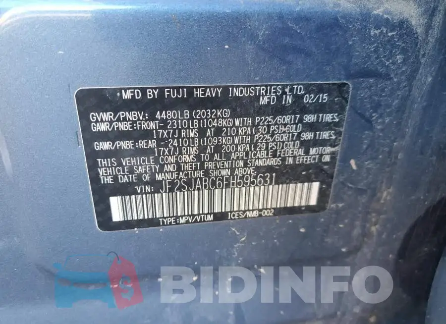 JF2SJABC6FH595631 Photo# 13