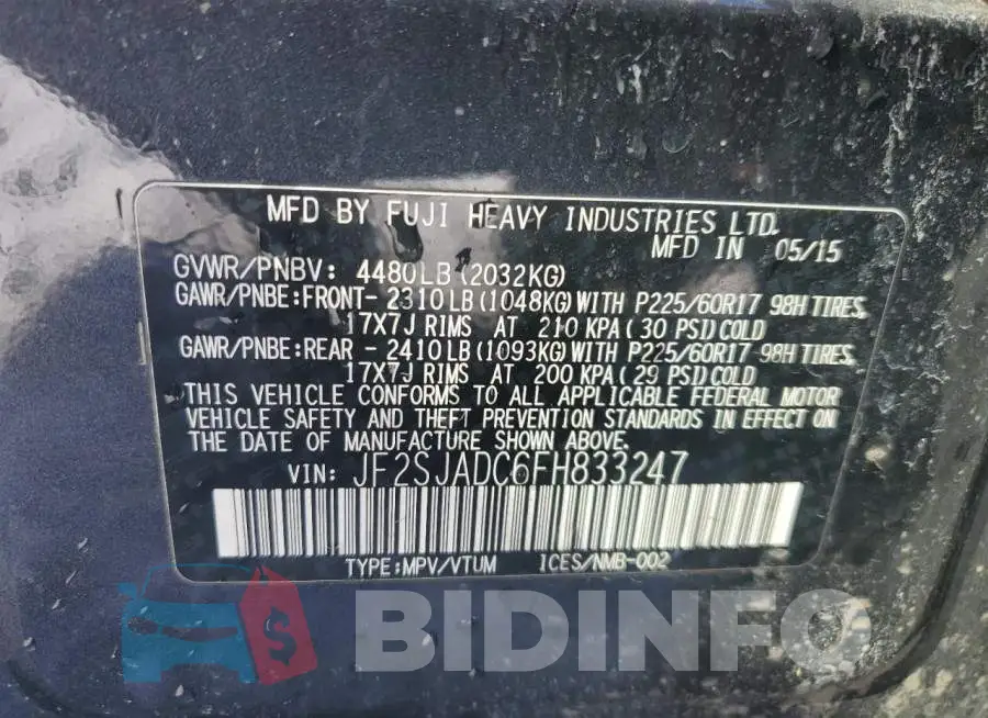 JF2SJADC6FH833247 Photo# 12