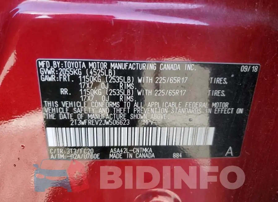 2T3WFREV2JW506623 Photo# 13