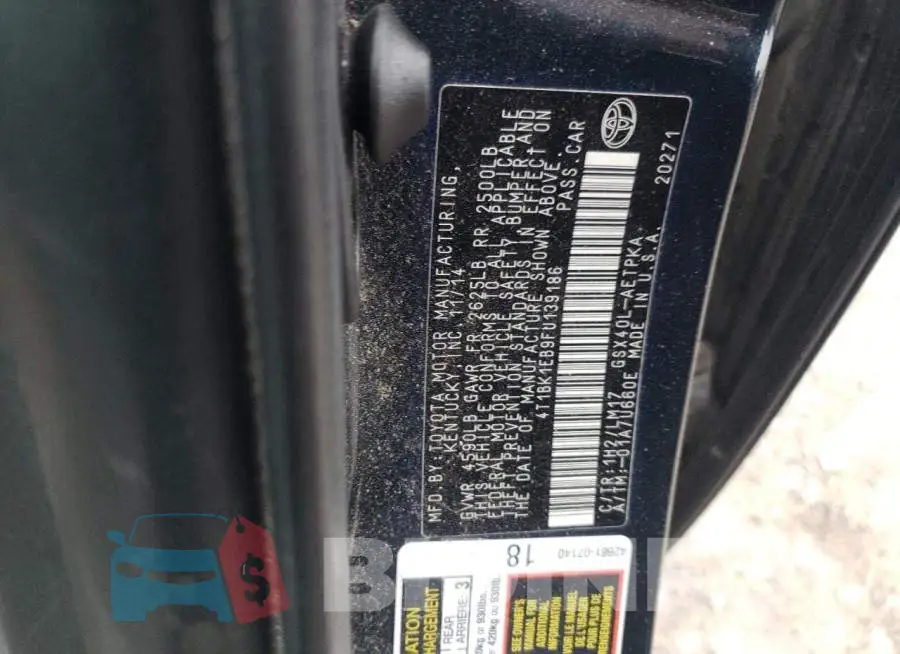 4T1BK1EB9FU139186 Photo# 12