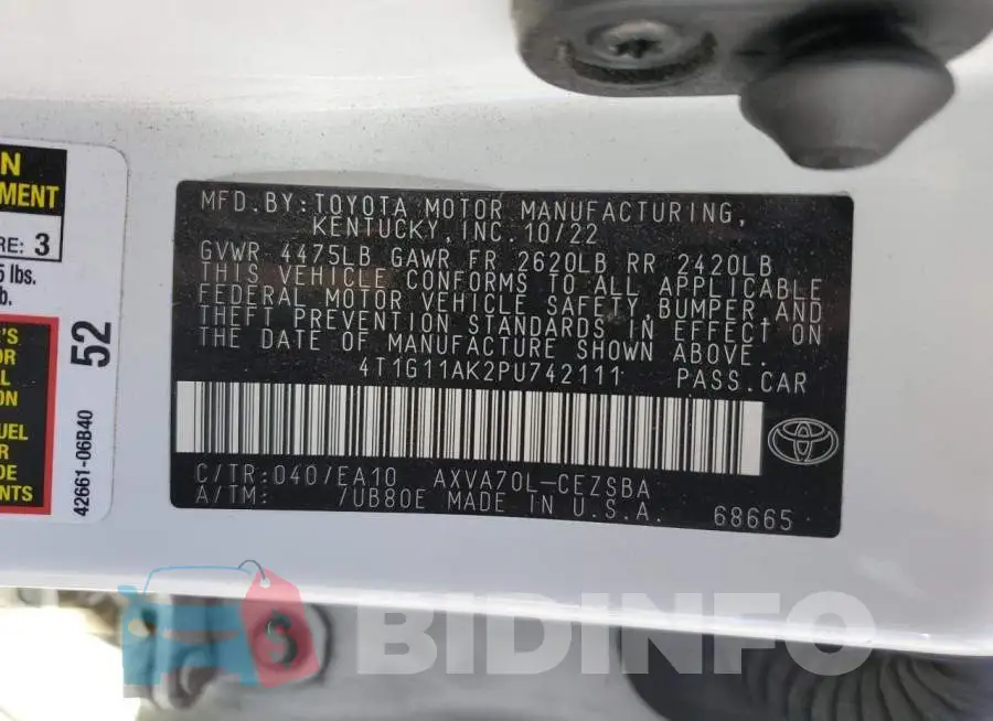 4T1G11AK2PU742111 Photo# 13