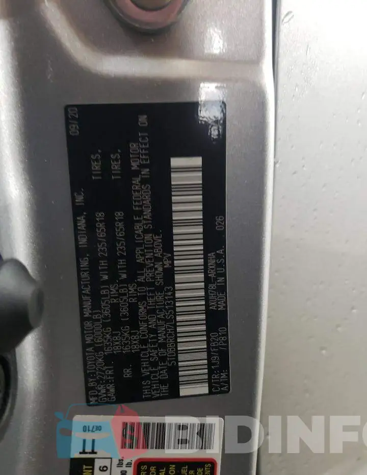 5TDBBRCH7LS513143 Photo# 12