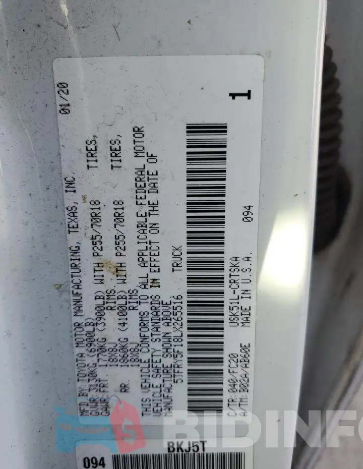 5TFRY5F18LX265516 Photo# 12