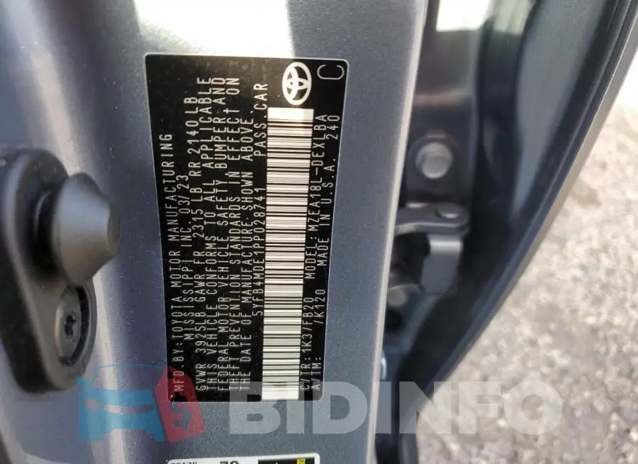 5YFB4MDE1PP028741 Photo# 12