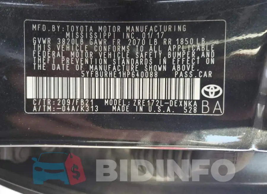 5YFBURHE1HP640088 Photo# 12