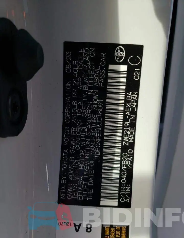 JTDBCMFE5RJ018091 Photo# 12