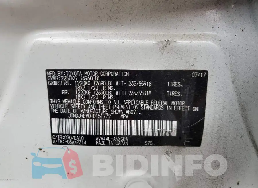 JTMDJREV0HD151772 Photo# 13