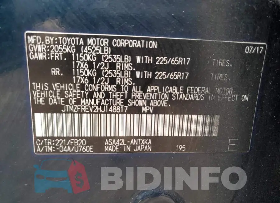 JTMZFREV2HJ148817 Photo# 14