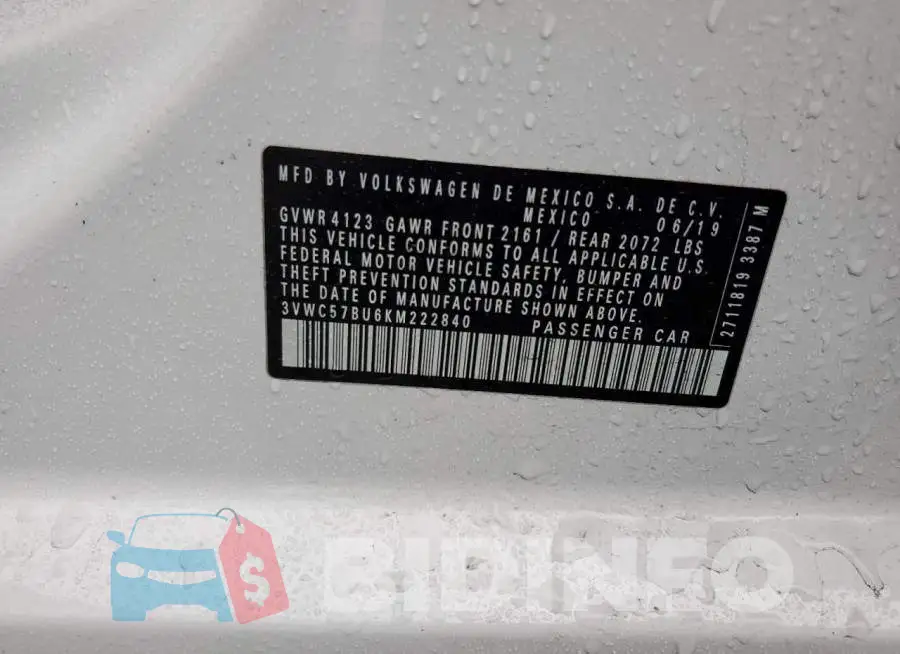 3VWC57BU6KM222840 Photo# 12