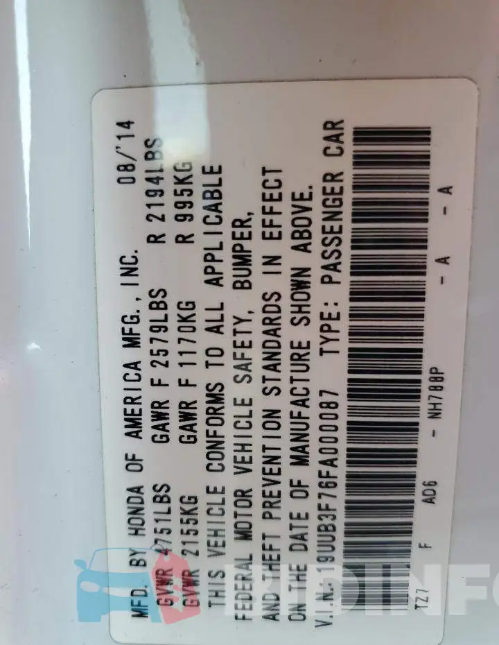 19UUB3F76FA000087 Photo# 12