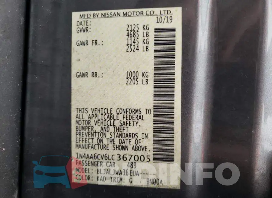 1N4AA6CV6LC367005 Photo# 12