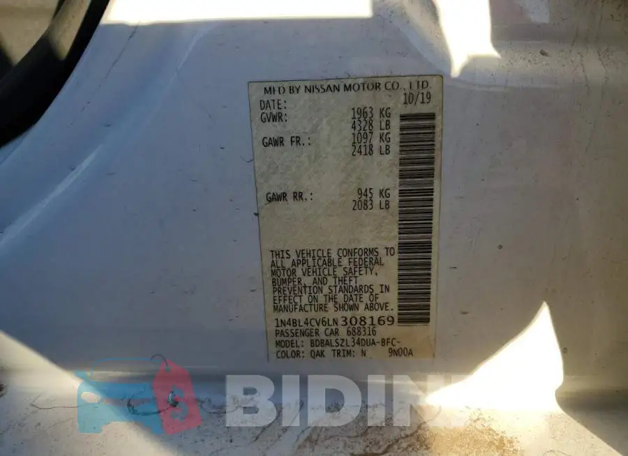 1N4BL4CV6LN308169 Photo# 12
