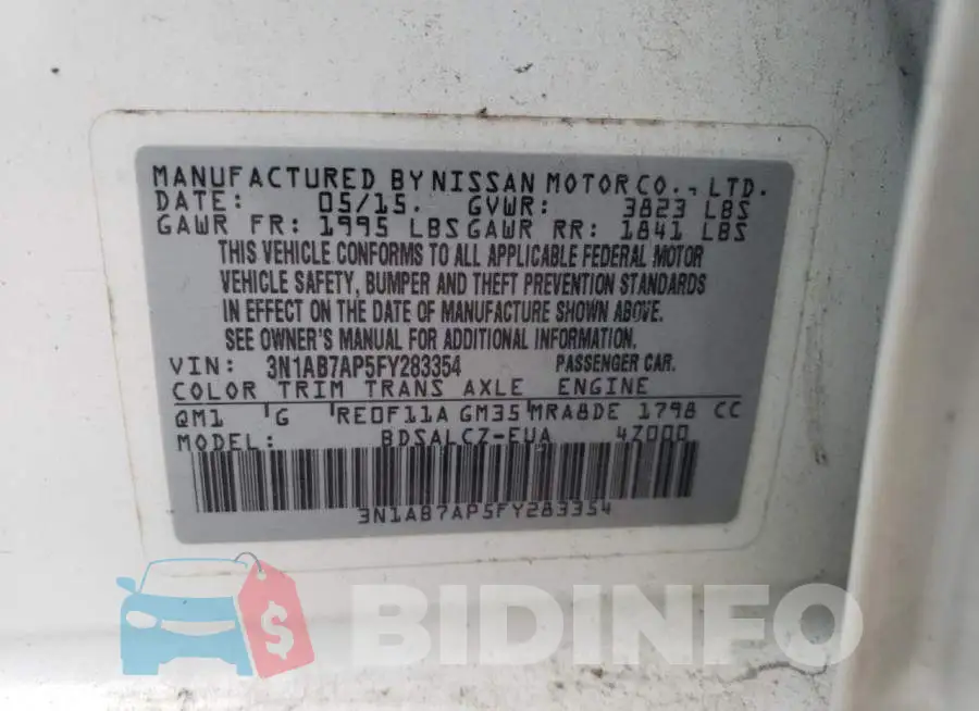 3N1AB7AP5FY283354 Photo# 12