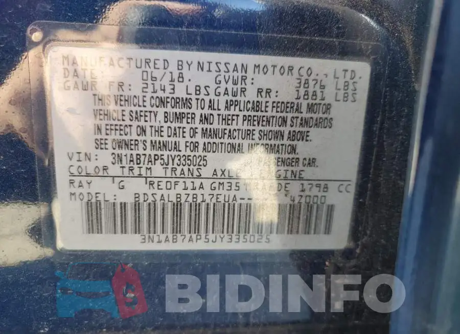 3N1AB7AP5JY335025 Photo# 12