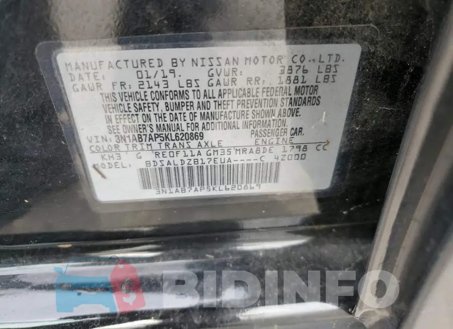 3N1AB7AP5KL620869 Photo# 12