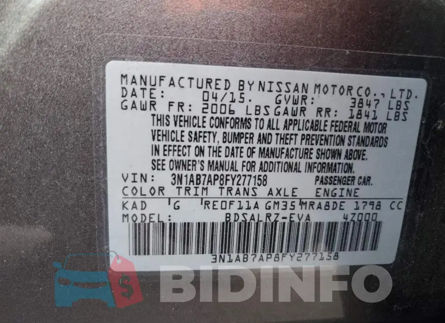 3N1AB7AP8FY277158 Photo# 12
