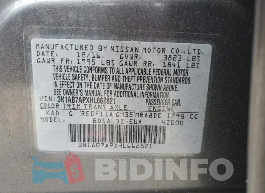 3N1AB7APXHL662821 Photo# 13