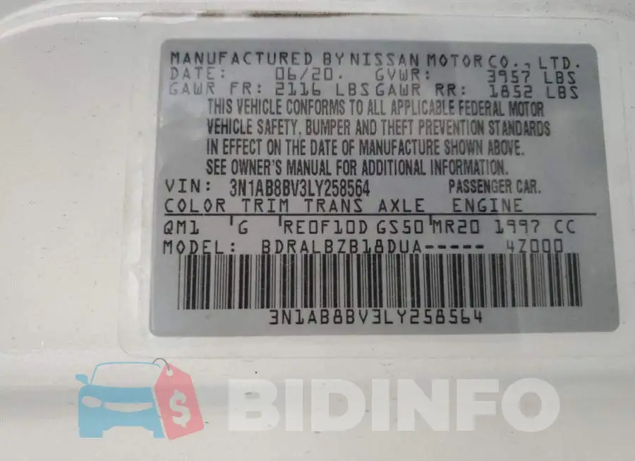 3N1AB8BV3LY258564 Photo# 12