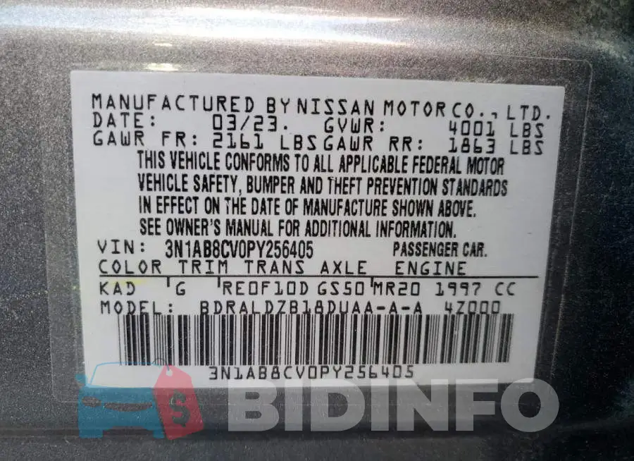 3N1AB8CV0PY256405 Photo# 12