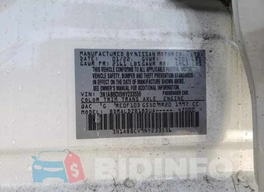 3N1AB8CV9NY233556 Photo# 12