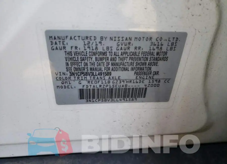 3N1CP5BV3LL491589 Photo# 12