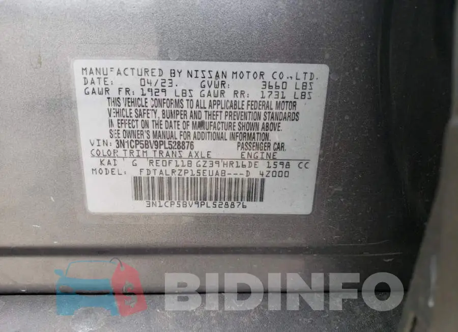 3N1CP5BV9PL528876 Photo# 13