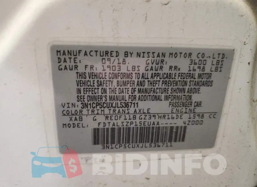 3N1CP5CUXJL536711 Photo# 13