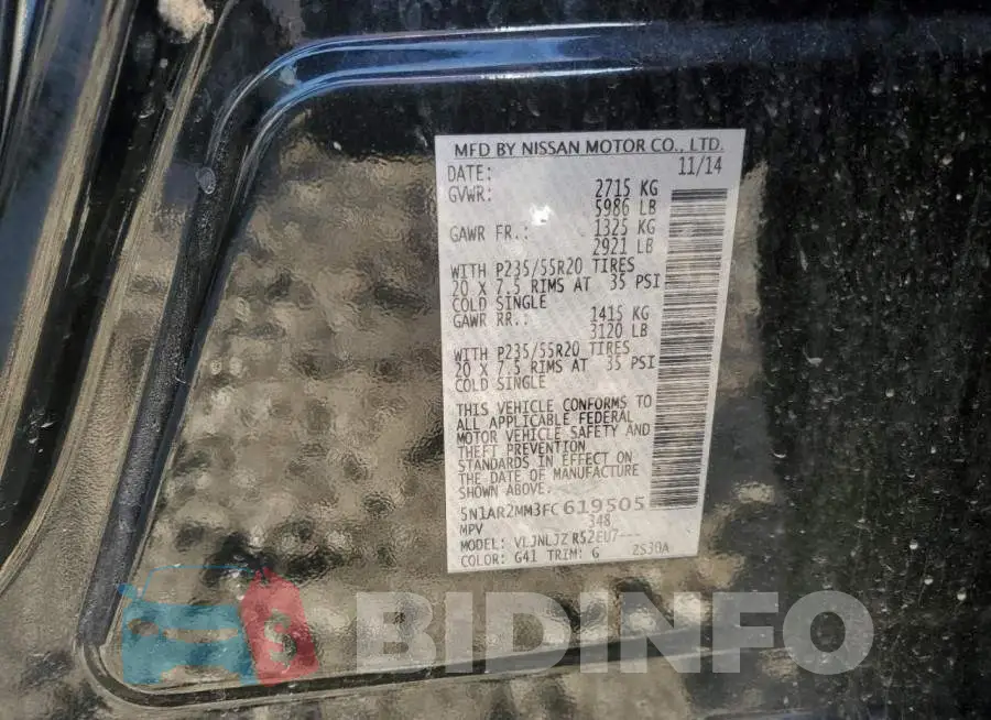 5N1AR2MM3FC619505 Photo# 13